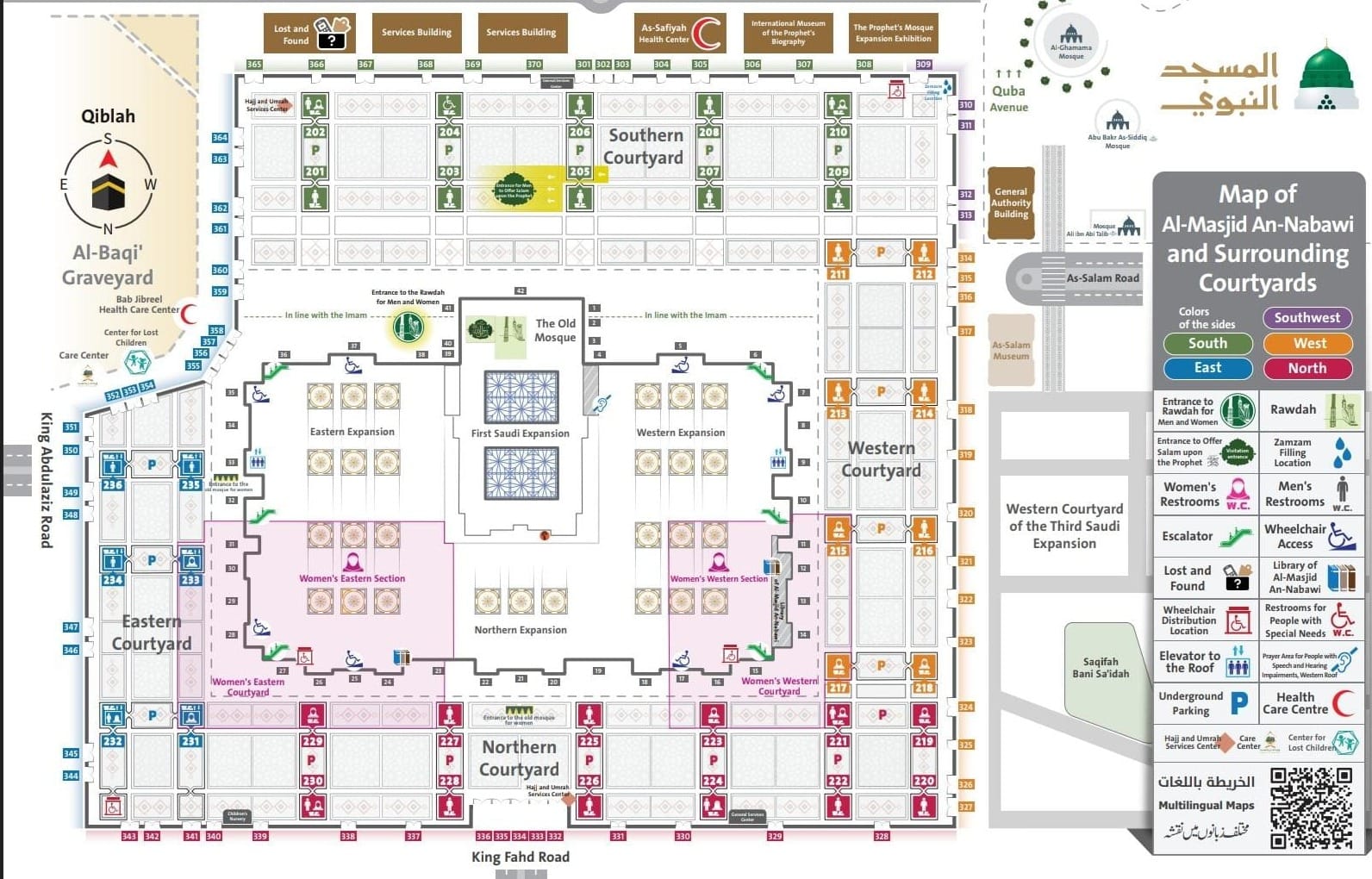 Map of Masjid Nabawi, Madinah